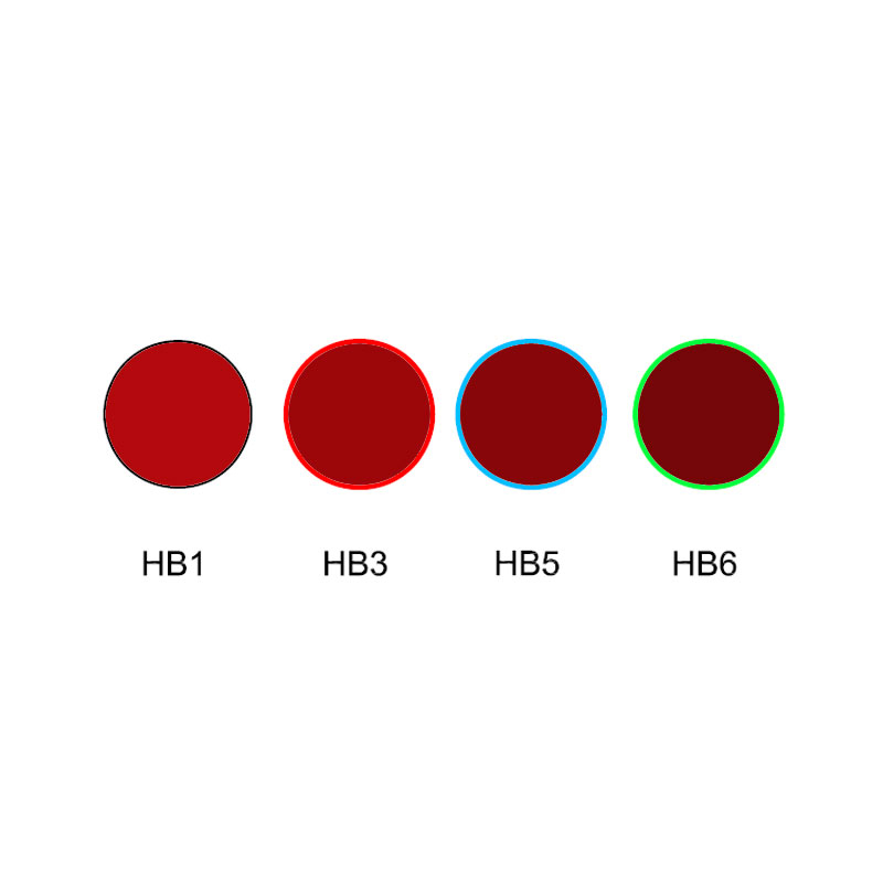 اللون الأحمر قطع الزجاج مرشح بصري HB1 HB3 HB5 HB6