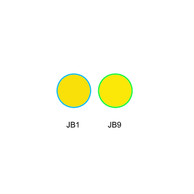 زجاج ذهبي أصفر اللون مرشح الزجاج JB1 JB9