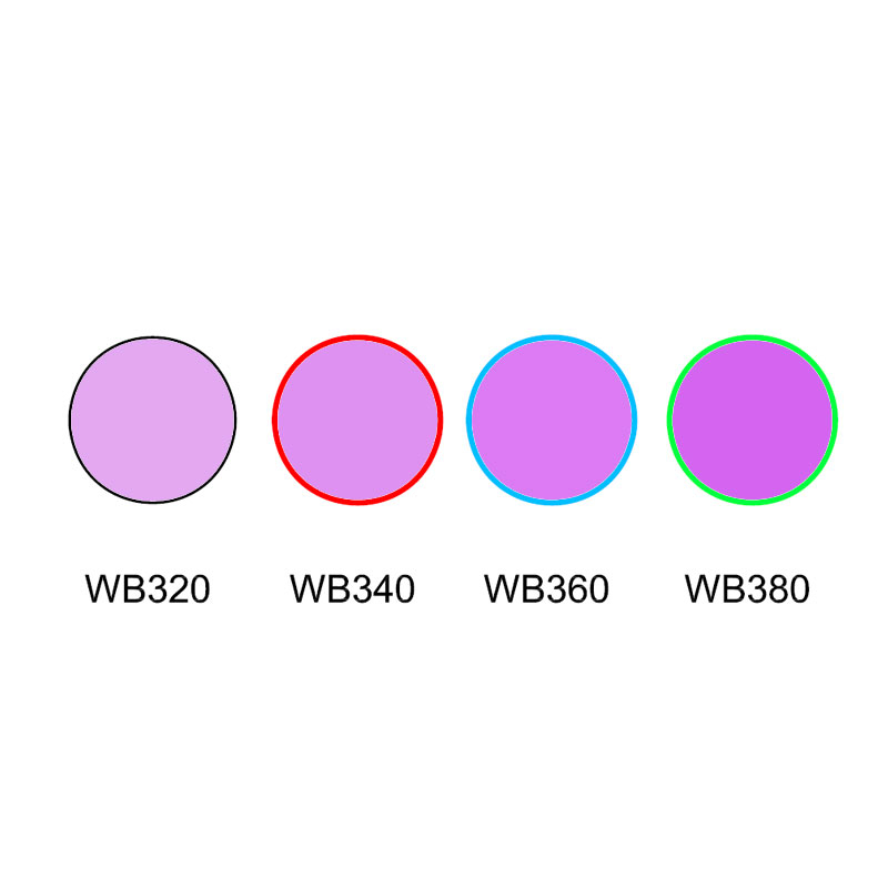 مرشح القطع زجاج ملون بنفسجي للغاية WB320 WB340 WB360 WB380